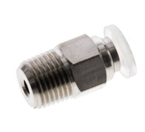 4mm x R1/8'' RVS/PA Insteekfitting Buitendraad EPDM/PTFE