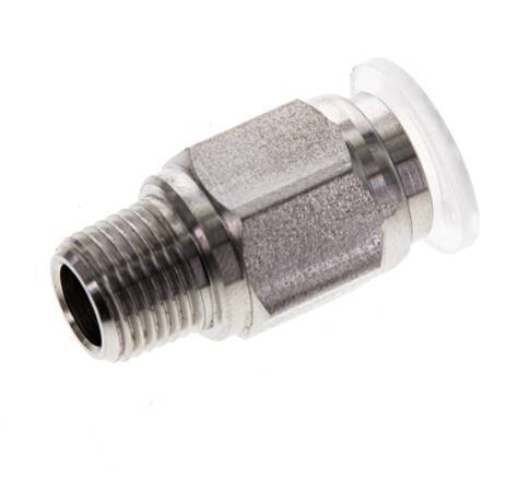 8mm x R1/8'' RVS/PA Insteekfitting Buitendraad EPDM/PTFE