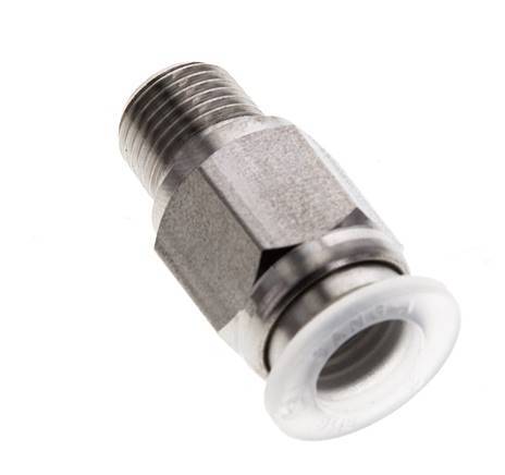 8mm x R1/8'' RVS/PA Insteekfitting Buitendraad EPDM/PTFE