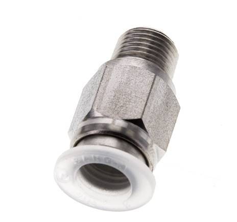 8mm x R1/8'' RVS/PA Insteekfitting Buitendraad EPDM/PTFE