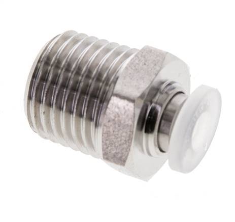 4mm x R1/4'' RVS/PA Insteekfitting Buitendraad EPDM/PTFE