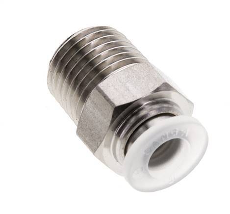 6mm x R1/4'' RVS/PA Insteekfitting Buitendraad EPDM/PTFE