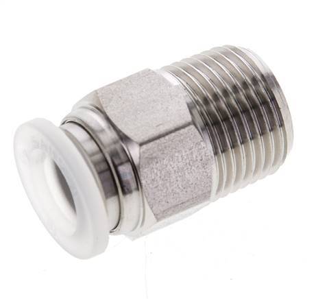 10mm x R3/8'' RVS/PA Insteekfitting Buitendraad EPDM/PTFE