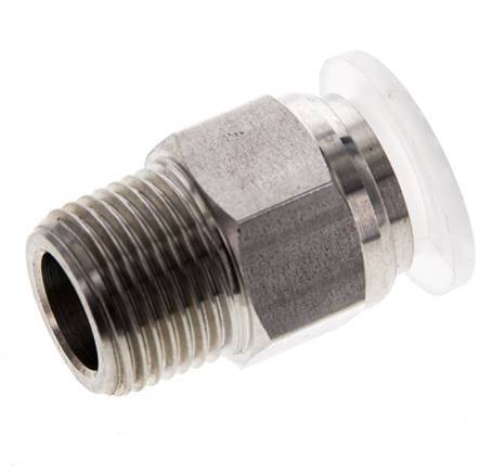 12mm x R3/8'' RVS/PA Insteekfitting Buitendraad EPDM/PTFE