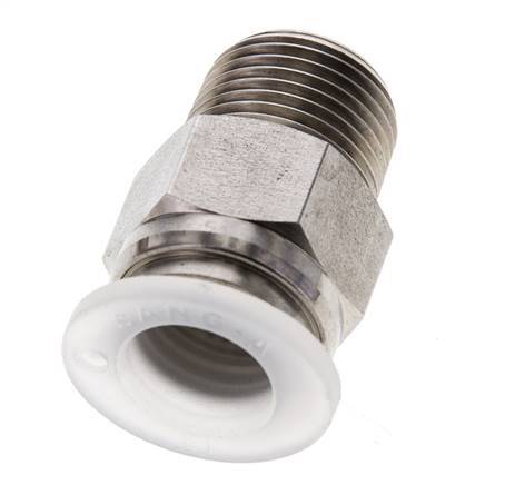 12mm x R3/8'' RVS/PA Insteekfitting Buitendraad EPDM/PTFE