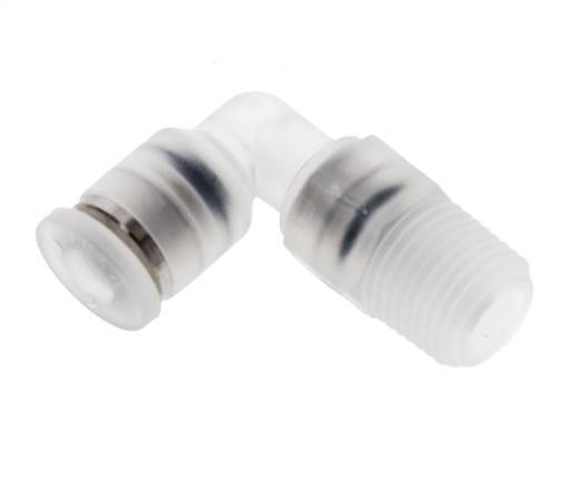 4mm x R1/8'' 90 graden L-verbinding PA Insteekfitting Buitendraad Draaibaar EPDM/PTFE