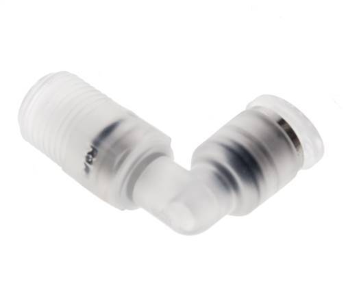 4mm x R1/8'' 90 graden L-verbinding PA Insteekfitting Buitendraad Draaibaar EPDM/PTFE