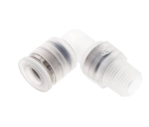 6mm x R1/8'' 90 graden L-verbinding PA Insteekfitting Buitendraad Draaibaar EPDM/PTFE