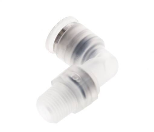 6mm x R1/8'' 90 graden L-verbinding PA Insteekfitting Buitendraad Draaibaar EPDM/PTFE