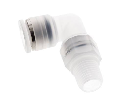 10mm x R1/4'' 90 graden L-verbinding PA Insteekfitting Buitendraad Draaibaar EPDM/PTFE