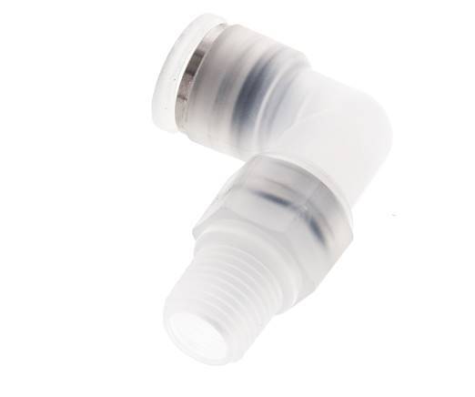 10mm x R1/4'' 90 graden L-verbinding PA Insteekfitting Buitendraad Draaibaar EPDM/PTFE
