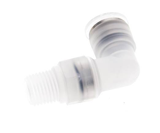 10mm x R1/4'' 90 graden L-verbinding PA Insteekfitting Buitendraad Draaibaar EPDM/PTFE