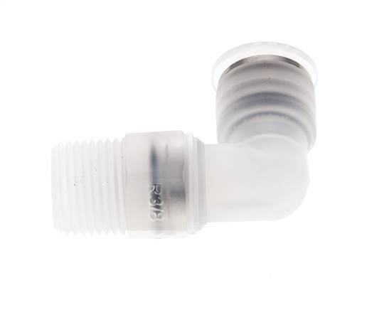 10mm x R3/8'' 90 graden L-verbinding PA Insteekfitting Buitendraad Draaibaar EPDM/PTFE