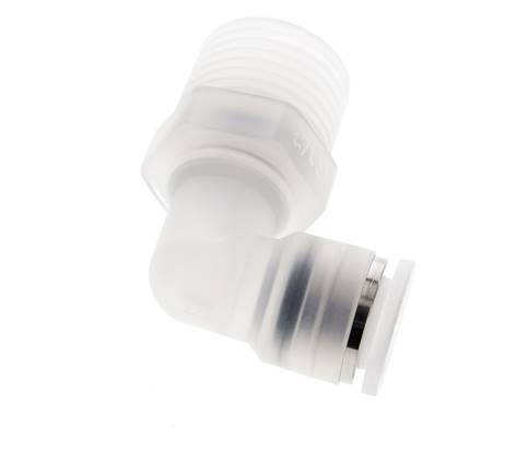 10mm x R1/2'' 90 graden L-verbinding PA Insteekfitting Buitendraad Draaibaar EPDM/PTFE