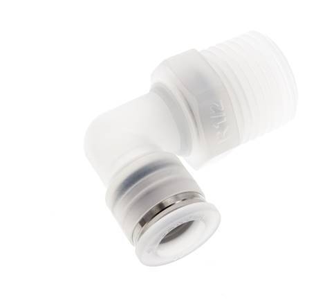 10mm x R1/2'' 90 graden L-verbinding PA Insteekfitting Buitendraad Draaibaar EPDM/PTFE
