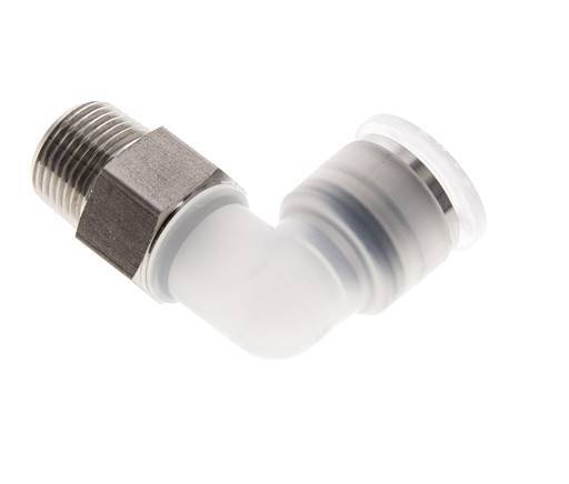 12mm x R3/8'' 90 graden L-verbinding PA/RVS Insteekfitting Buitendraad Draaibaar EPDM/PTFE