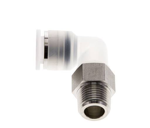 12mm x R3/8'' 90 graden L-verbinding PA/RVS Insteekfitting Buitendraad Draaibaar EPDM/PTFE