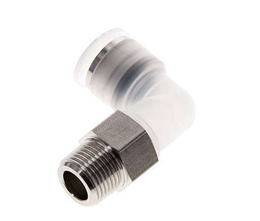 12mm x R3/8'' 90 graden L-verbinding PA/RVS Insteekfitting Buitendraad Draaibaar EPDM/PTFE