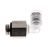 4mm x G1/8'' 90 graden L-verbinding PA/RVS Insteekfitting Buitendraad Draaibaar EPDM