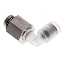 4mm x G1/8'' 90 graden L-verbinding PA/RVS Insteekfitting Buitendraad Draaibaar EPDM