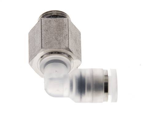 4mm x G1/8'' 90 graden L-verbinding PA/RVS Insteekfitting Buitendraad Draaibaar EPDM