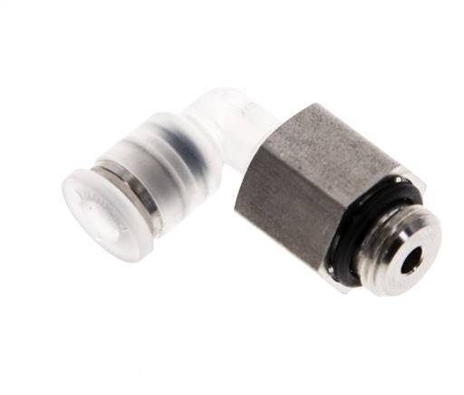 4mm x G1/8'' 90 graden L-verbinding PA/RVS Insteekfitting Buitendraad Draaibaar EPDM