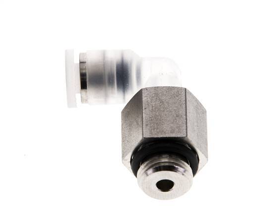 4mm x G1/8'' 90 graden L-verbinding PA/RVS Insteekfitting Buitendraad Draaibaar EPDM