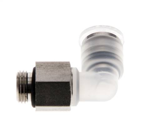 6mm x G1/8'' 90 graden L-verbinding PA/RVS Insteekfitting Buitendraad Draaibaar EPDM
