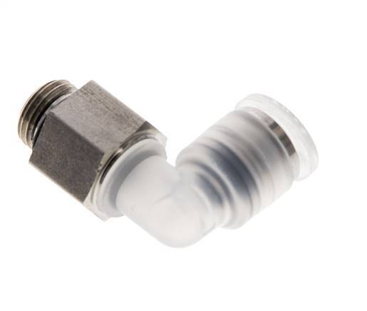 6mm x G1/8'' 90 graden L-verbinding PA/RVS Insteekfitting Buitendraad Draaibaar EPDM