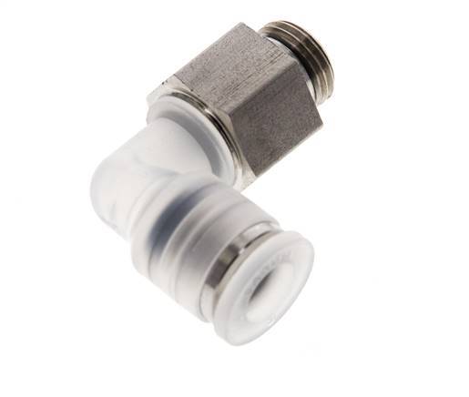 6mm x G1/8'' 90 graden L-verbinding PA/RVS Insteekfitting Buitendraad Draaibaar EPDM