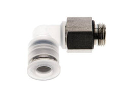6mm x G1/8'' 90 graden L-verbinding PA/RVS Insteekfitting Buitendraad Draaibaar EPDM