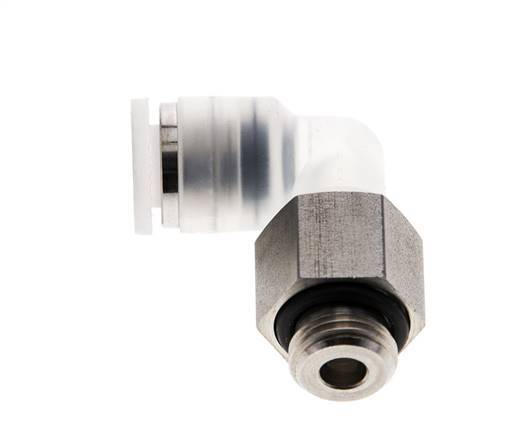6mm x G1/8'' 90 graden L-verbinding PA/RVS Insteekfitting Buitendraad Draaibaar EPDM