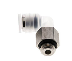 6mm x G1/8'' 90 graden L-verbinding PA/RVS Insteekfitting Buitendraad Draaibaar EPDM