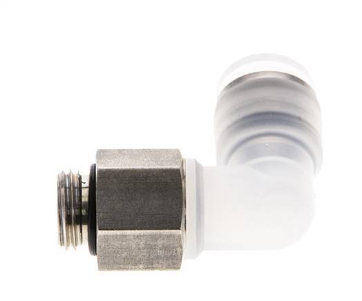 10mm x G1/4'' 90 graden L-verbinding PA/RVS Insteekfitting Buitendraad Draaibaar EPDM