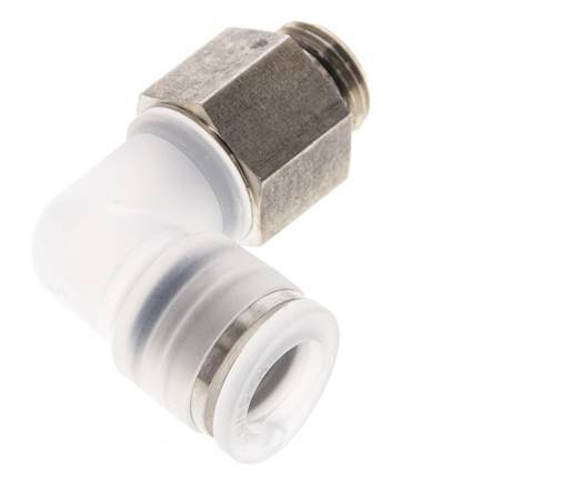 10mm x G1/4'' 90 graden L-verbinding PA/RVS Insteekfitting Buitendraad Draaibaar EPDM