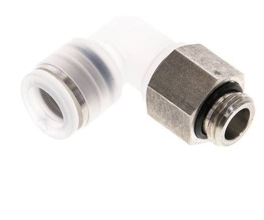 10mm x G1/4'' 90 graden L-verbinding PA/RVS Insteekfitting Buitendraad Draaibaar EPDM