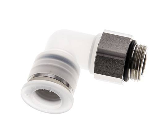 12mm x G3/8'' 90 graden L-verbinding PA/RVS Insteekfitting Buitendraad Draaibaar EPDM