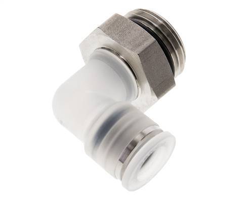 10mm x G1/2'' 90 graden L-verbinding PA/RVS Insteekfitting Buitendraad Draaibaar EPDM