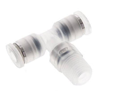4mm x R1/8'' inline T-stuk PA Insteekfitting Buitendraad FDA Draaibaar EPDM