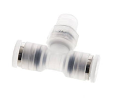 6mm x R1/8'' inline T-stuk PA Insteekfitting Buitendraad FDA Draaibaar EPDM