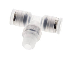 6mm x R1/8'' inline T-stuk PA Insteekfitting Buitendraad FDA Draaibaar EPDM