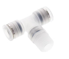 10mm x R3/8'' inline T-stuk PA Insteekfitting Buitendraad FDA Draaibaar EPDM