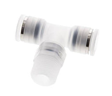10mm x R3/8'' inline T-stuk PA Insteekfitting Buitendraad FDA Draaibaar EPDM