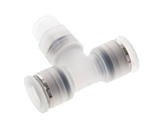 12mm x R3/8'' inline T-stuk PA Insteekfitting Buitendraad FDA Draaibaar EPDM