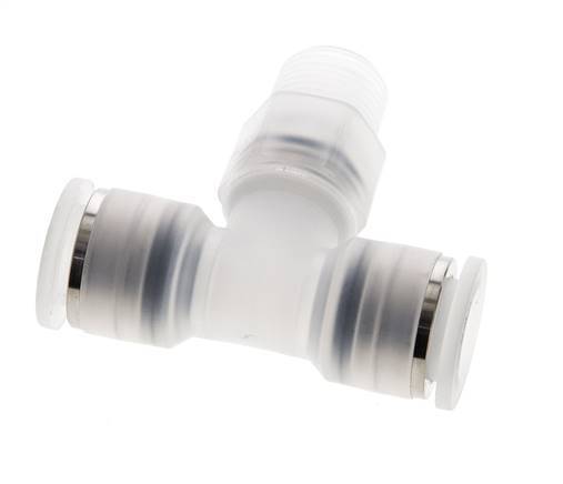 12mm x R3/8'' inline T-stuk PA Insteekfitting Buitendraad FDA Draaibaar EPDM