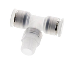 12mm x R3/8'' inline T-stuk PA Insteekfitting Buitendraad FDA Draaibaar EPDM