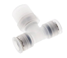 10mm x R1/2'' inline T-stuk PA Insteekfitting Buitendraad FDA Draaibaar EPDM