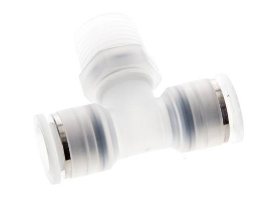 12mm x R1/2'' inline T-stuk PA Insteekfitting Buitendraad FDA Draaibaar EPDM