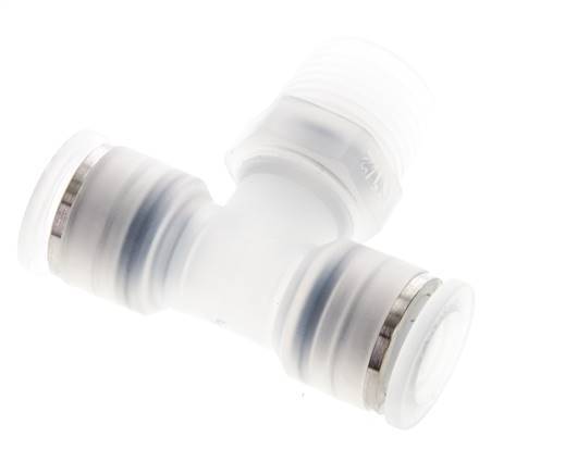 12mm x R1/2'' inline T-stuk PA Insteekfitting Buitendraad FDA Draaibaar EPDM