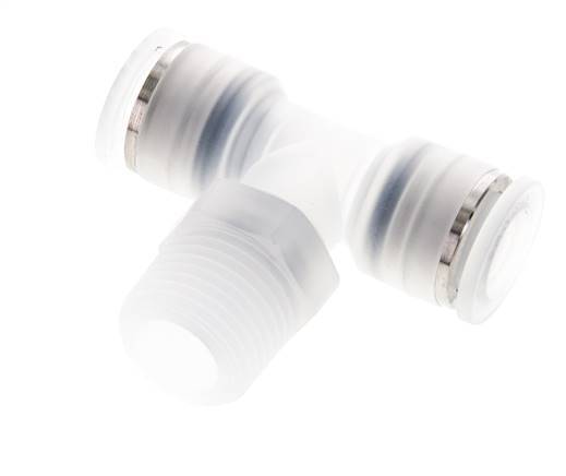 12mm x R1/2'' inline T-stuk PA Insteekfitting Buitendraad FDA Draaibaar EPDM